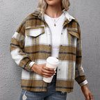 Damen Karierte Overshirtjacke im lässigen Schnitt
