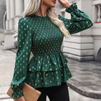 Damen Trendige Bluse mit Rüschendetails und strukturiertem Obermaterial
