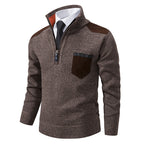 Herren eleganter Strickpullover mit Kragen und Taschen R&B