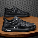 Herren Leder Sneakers mit minimalistischen Design und rutschfester Sohle