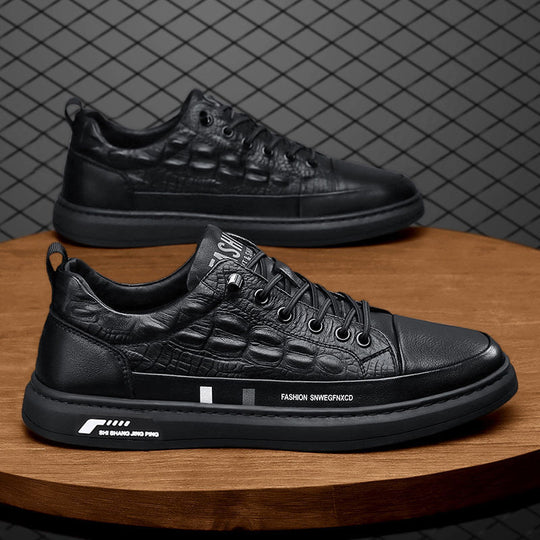 Herren Leder Sneakers mit minimalistischen Design und rutschfester Sohle R&B