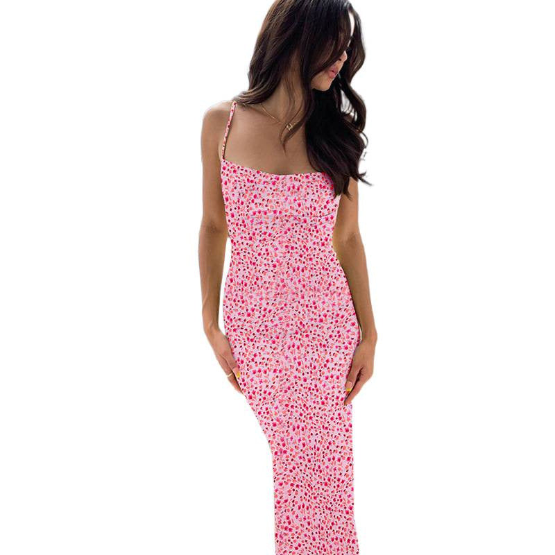 Damen Langärmliges Blumenkleid mit zartem V-Ausschnitt und figurbetonter Silhouette R&B