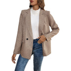 Damen elegante Karo-Blazerjacke R&B