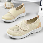 Damen Bequeme Slip-On Sneakers mit verstellbarem Klettverschluss und atmungsaktiver Obermaterial