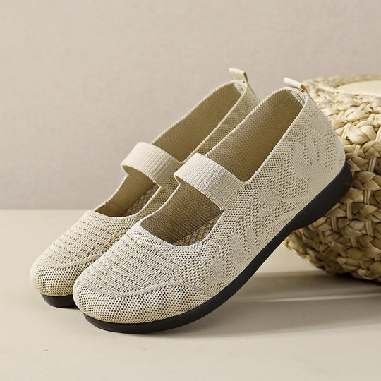 Damen Komfortable Ballerinas mit elastischem Riemen R&B