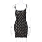 Damen Spitzenkleid mit zarten Trägern R&B