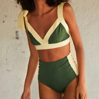 Damen Hoch geschnittener Bikini mit elegantem Wickeldetail R&B