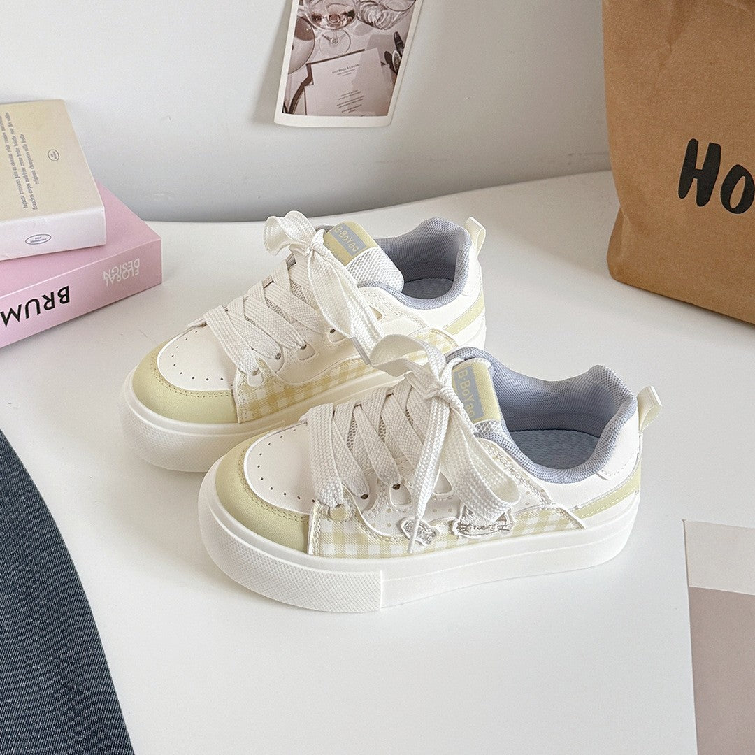 Damen Sneakers mit modischem Karomuster und komfortabler Sohle R&B