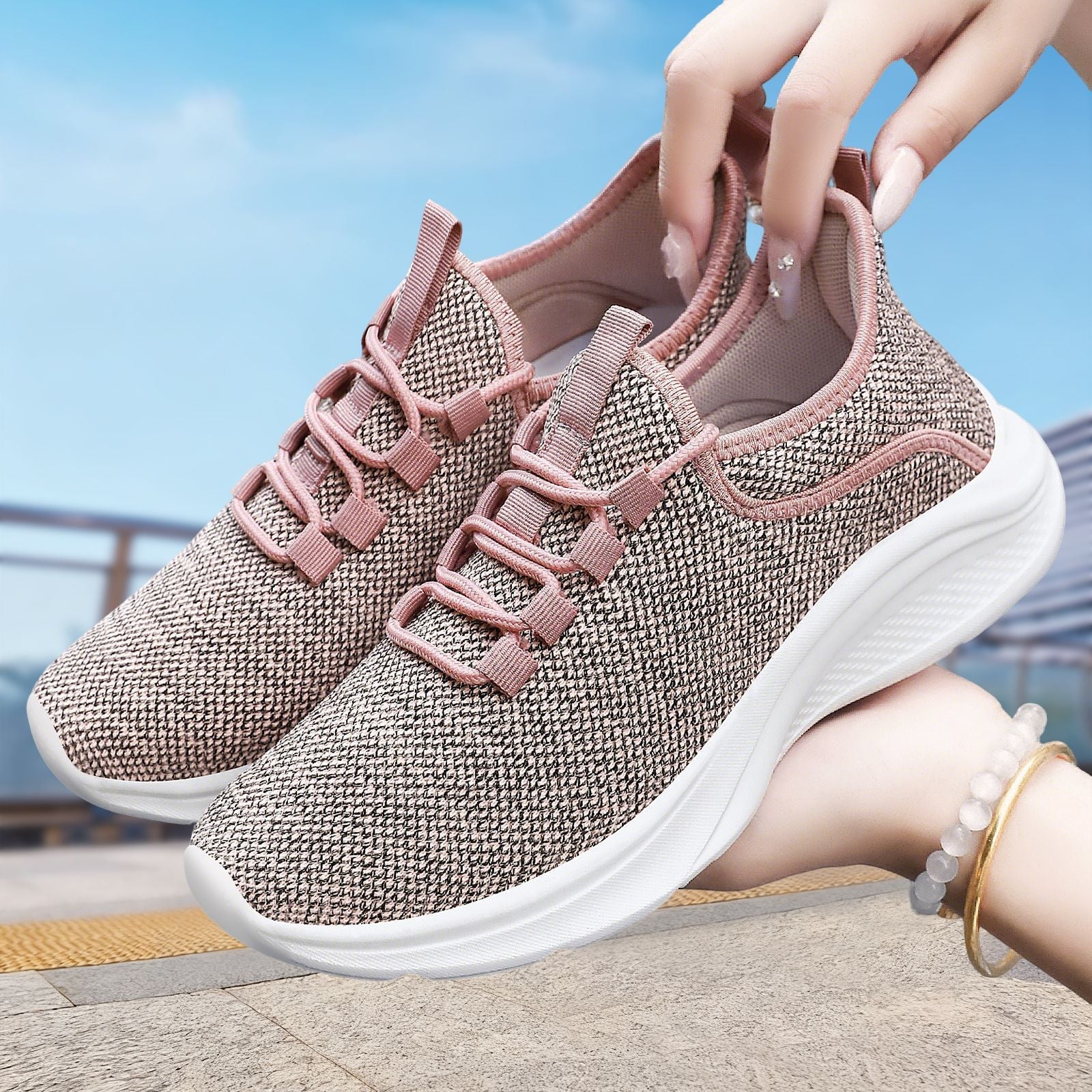 Damen Bequeme und atmungsaktive Sneaker für Alltag und Sport R&B