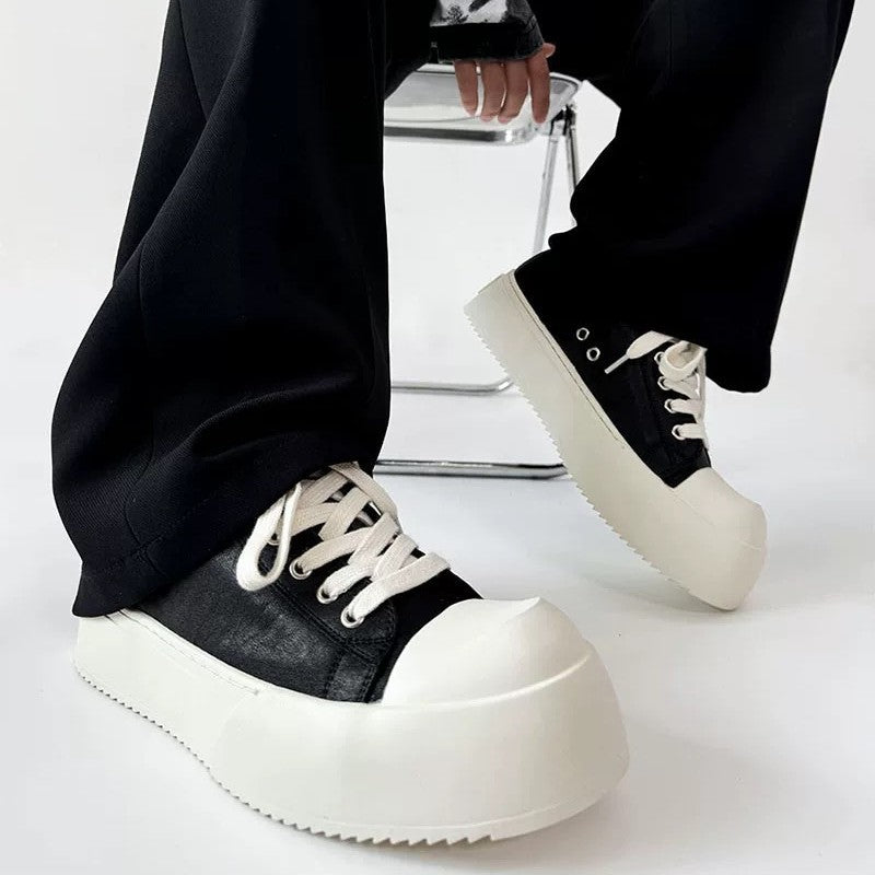 Damen Plateau-Sneaker im minimalistischen Design mit dicker Sohle