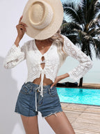 Damen Strickoberteil mit einzigartigem Lochmuster und femininer Silhouette R&B