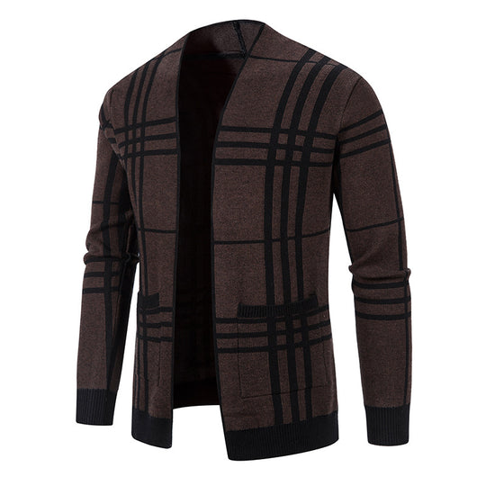Herren modischer Karoknitter R&B