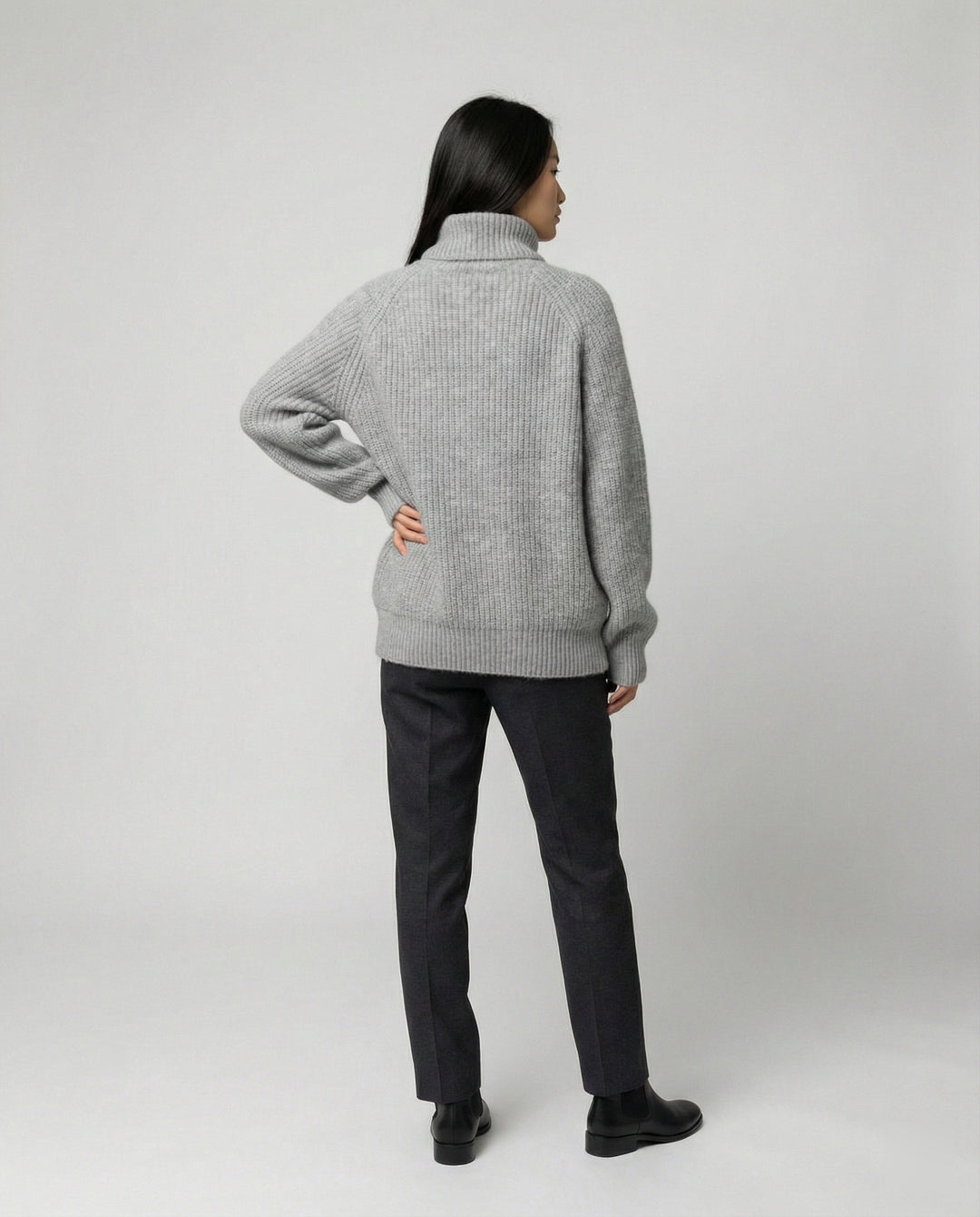 Damen Kuscheliger Rollkragenpullover aus weicher Baumwolle R&B