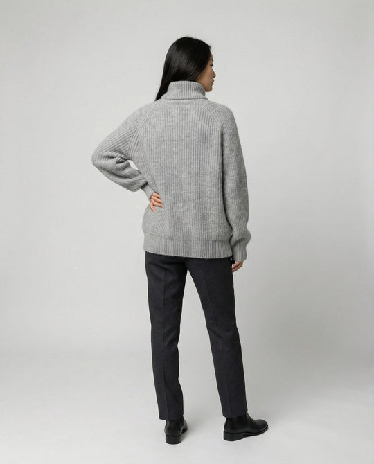 Damen Kuscheliger Rollkragenpullover aus weicher Baumwolle R&B