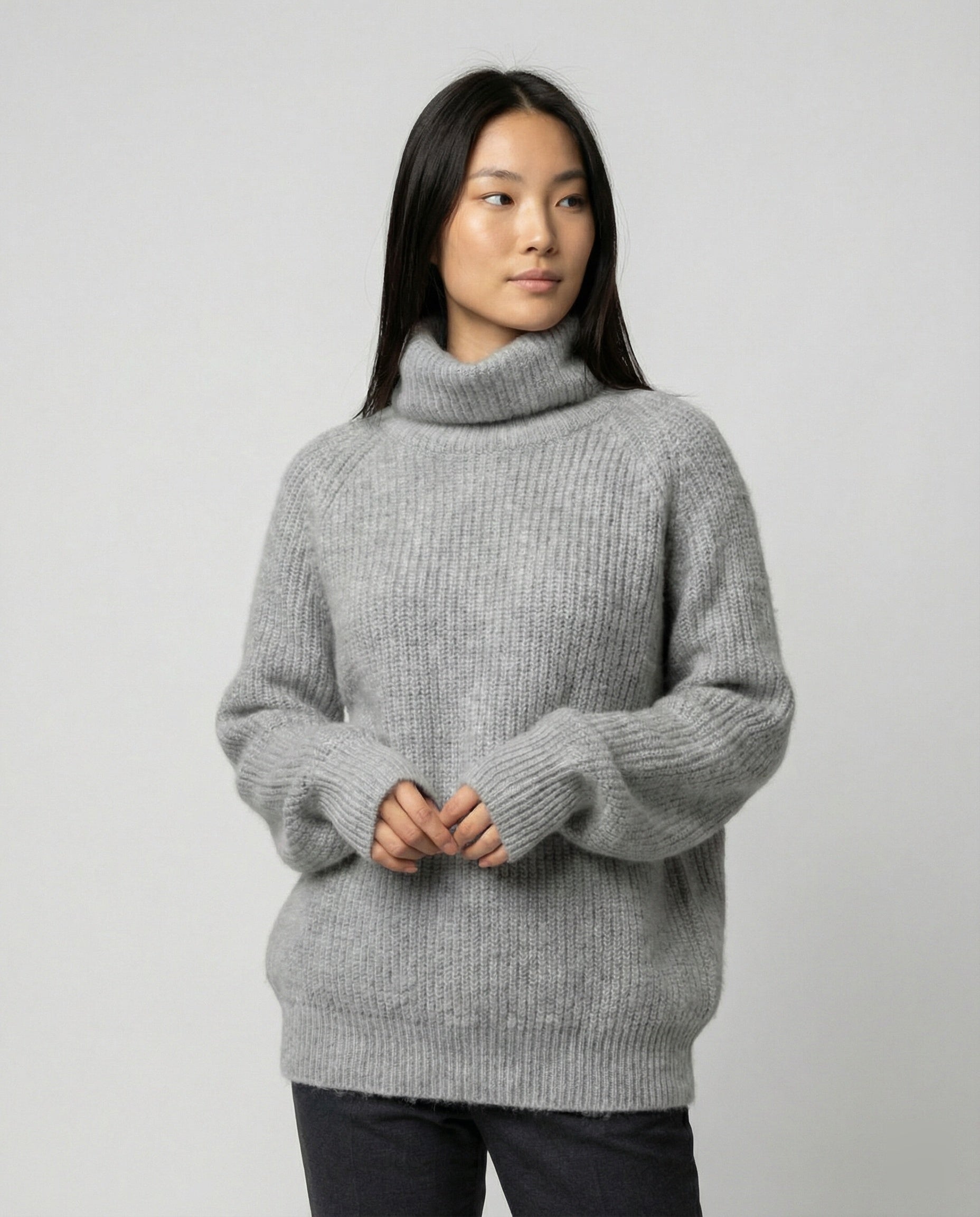 Damen Kuscheliger Rollkragenpullover aus weicher Baumwolle