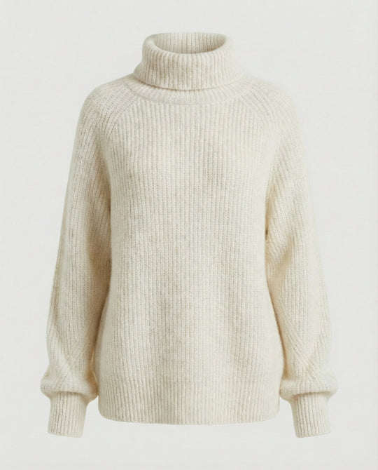Damen Kuscheliger Rollkragenpullover aus weicher Baumwolle R&B
