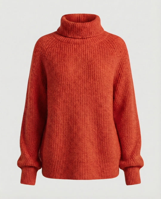 Damen Kuscheliger Rollkragenpullover aus weicher Baumwolle R&B