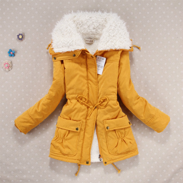 Damen lässige Steppjacke mit kuscheligem Innenfutter und verstellbarem Taillenzug R&B