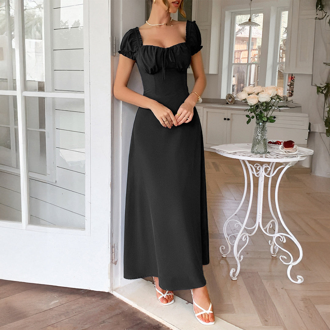 Damen Maxi-Kleid mit charmanten Rüschendetails und schmeichelndem Schnitt R&B