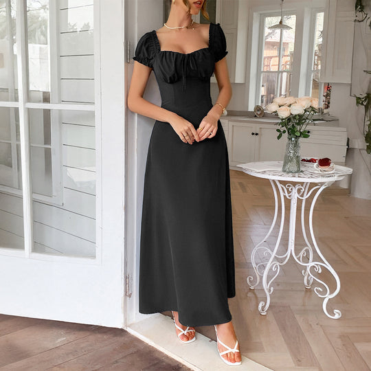 Damen Maxi-Kleid mit charmanten Rüschendetails und schmeichelndem Schnitt R&B