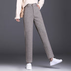 Damen elegante Hochbund Stoffhose