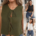 Damen lässiges Crop-Top mit Schleifenbindung R&B