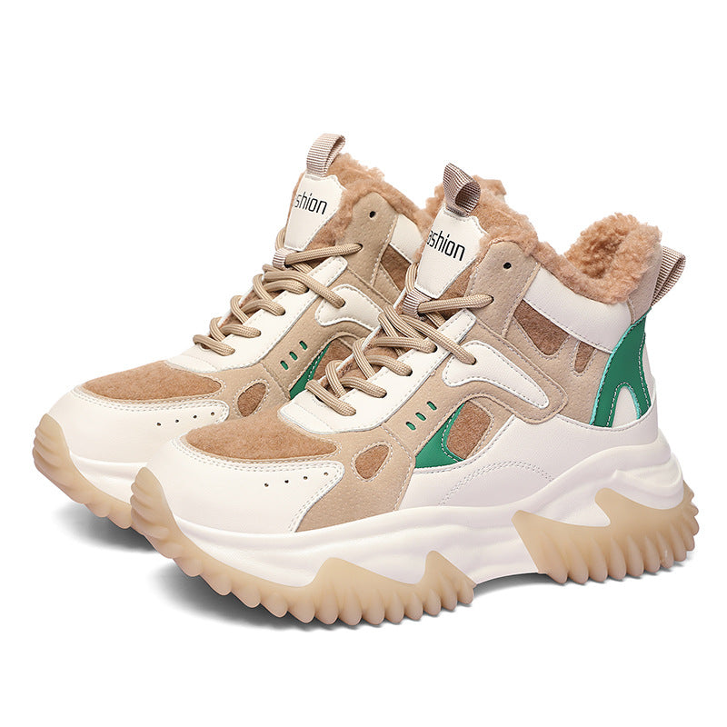 Damen modische Winter Sneakers mit kuscheligem Innenfutter und rutschfester Sohle R&B