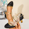 Damen Glitzernde High Heel Pumps mit eleganter Riemen-Optik