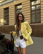 Damen Eleganter Oversized Blazer mit tiefem Revers R&B