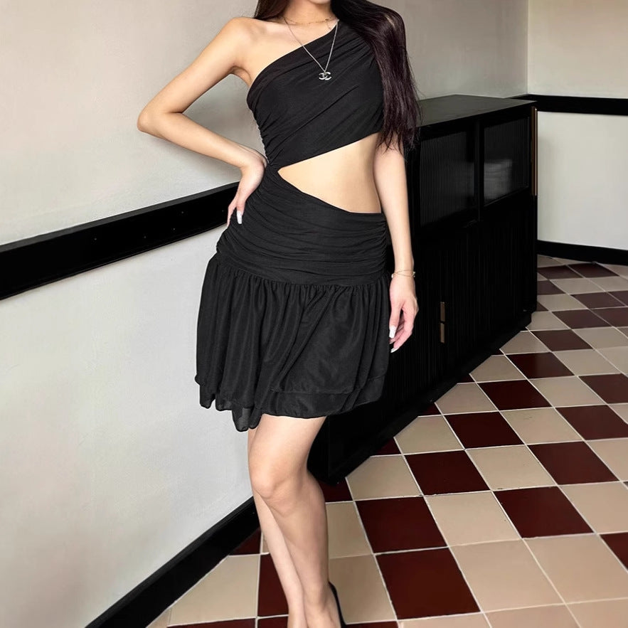 Damen Einseitiges Minikleid mit Cut-Out und Rüschendetails R&B