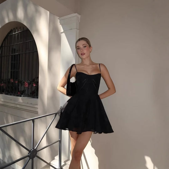 Damen Kleid mit floralem Spitzenmuster und verstellbaren Trägern R&B