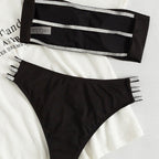 Damen Bikini mit verstellbaren Riemen und hochwertiger Textur R&B