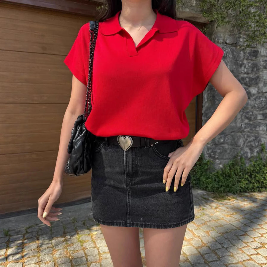 Damen modisches Poloshirt mit lässigem Schnitt R&B