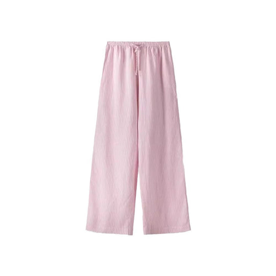 Damen Weite Sommerhose mit komfortablem Gummibund und Streifenmuster R&B