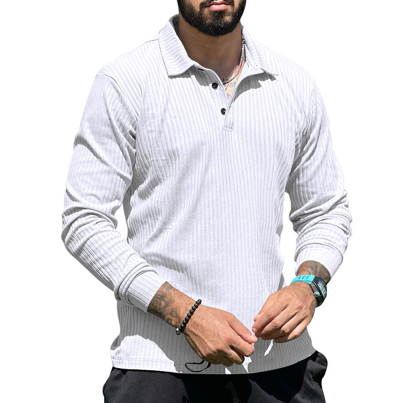 Herren langer Strickpullover mit strukturiertem Design und Knopfleiste R&B