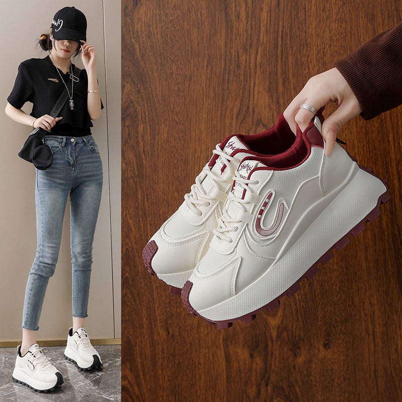 Damen Sportliche Plateau Sneakers mit modischem Design und rutschfester Sohle R&B