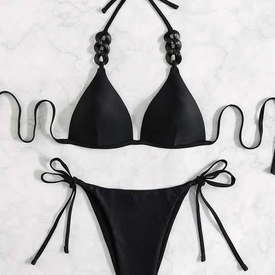Damen Triangel-Bikini mit dekorativem Tribal-Band R&B
