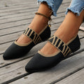 Damen Elegante und atmungsaktive Ballerinas mit elastischen Riemen R&B