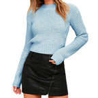 Damen grober Strickpullover mit weitem Schnitt und Struktur R&B