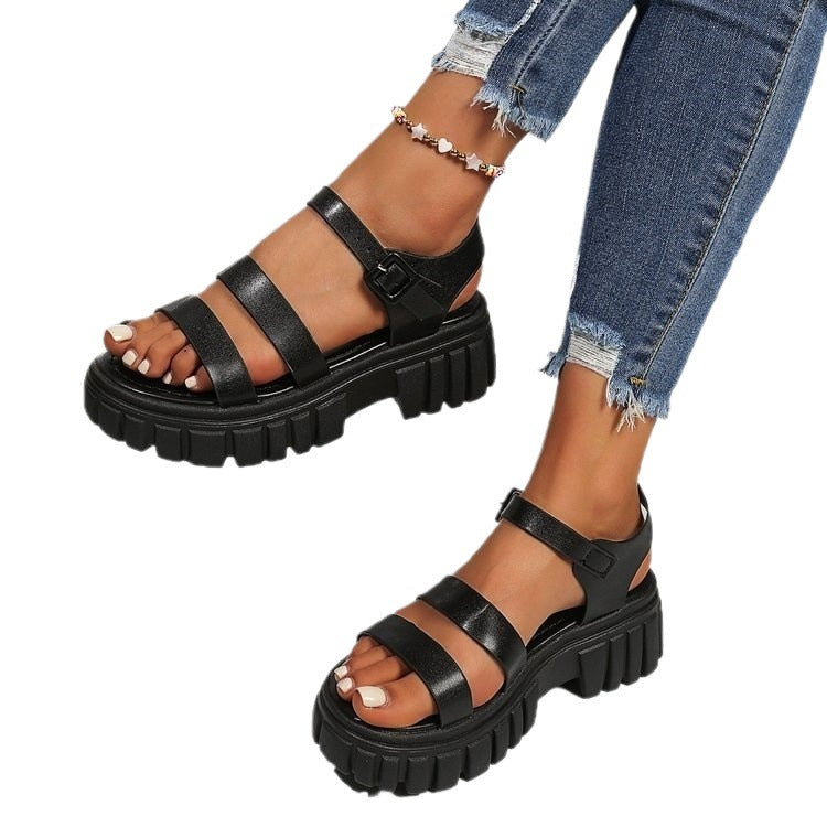 Damen Komfortable Riemensandalen mit robustem Profil R&B