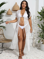 Damen transparenter Strandüberwurf aus Spitze R&B