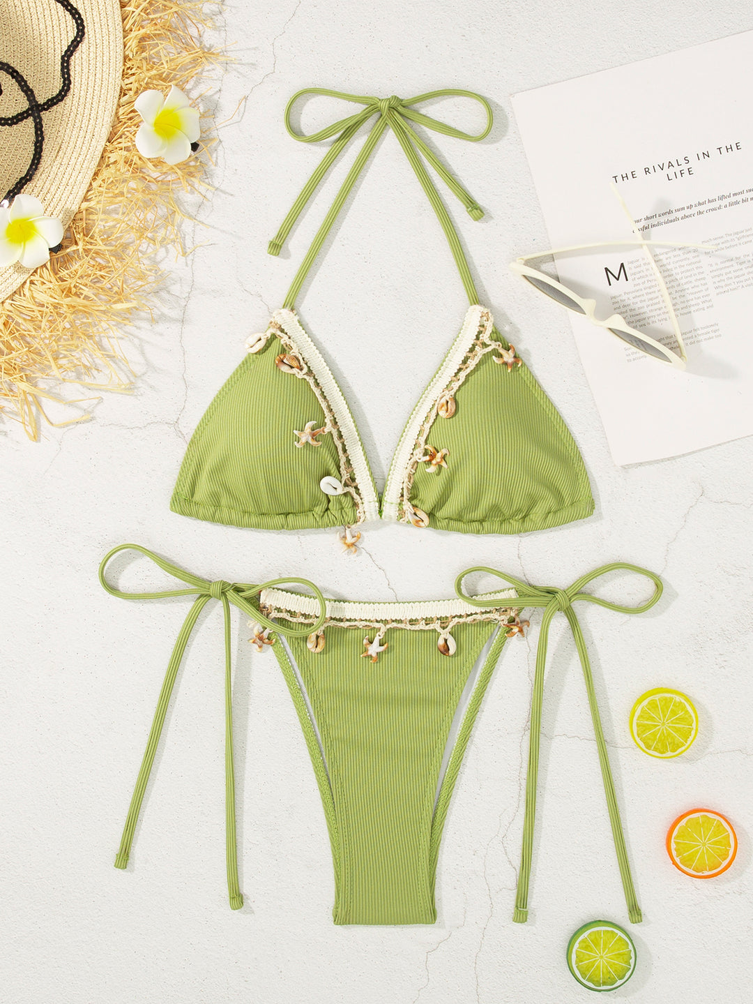 Damen Bikini-Set mit verspielten Bindebändern und eleganten Details R&B