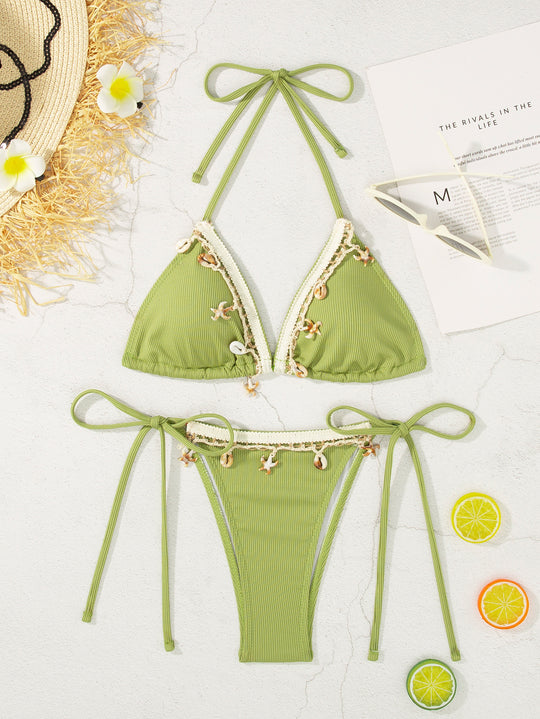 Damen Bikini-Set mit verspielten Bindebändern und eleganten Details R&B