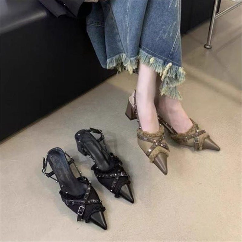 Damen Slingback Pumps mit dekorativen Riemchen und modernem Design R&B