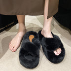 Damen Flauschige Fleece-Pantoletten mit weichem Innenfutter und modernem Design EB