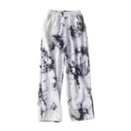 Damen lässige Jersey-Hose mit tiefer Taille und trendigem Batikdesign