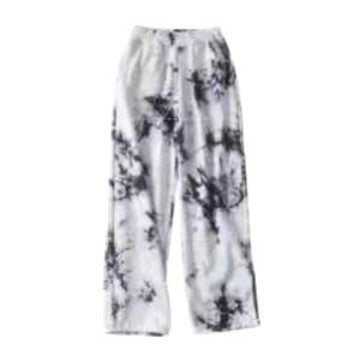 Damen lässige Jersey-Hose mit tiefer Taille und trendigem Batikdesign