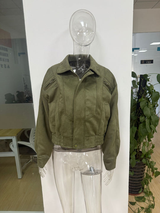 Damen Snacklederjacke mit lässigem Schnitt R&B