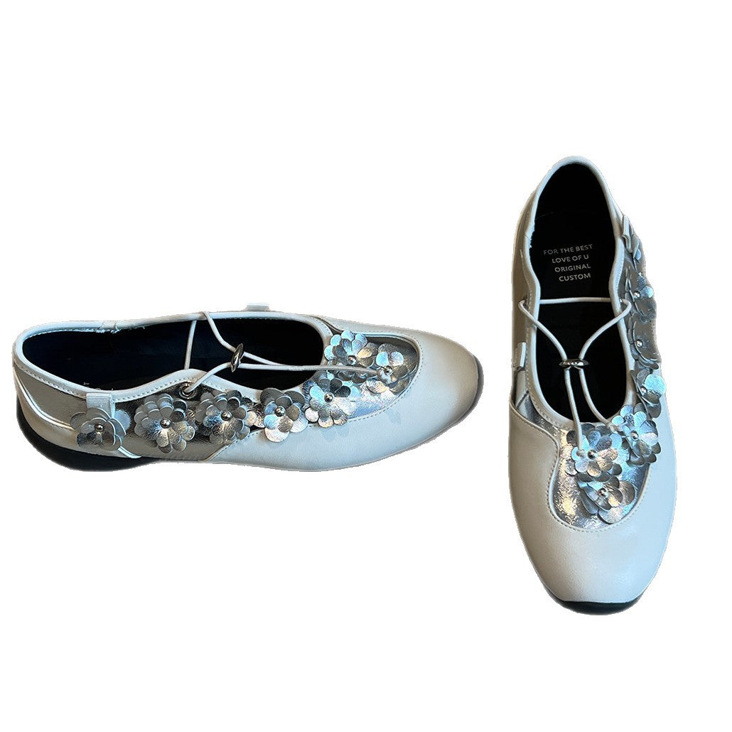 Damen modische Ballerinas mit floralem Akzent R&B
