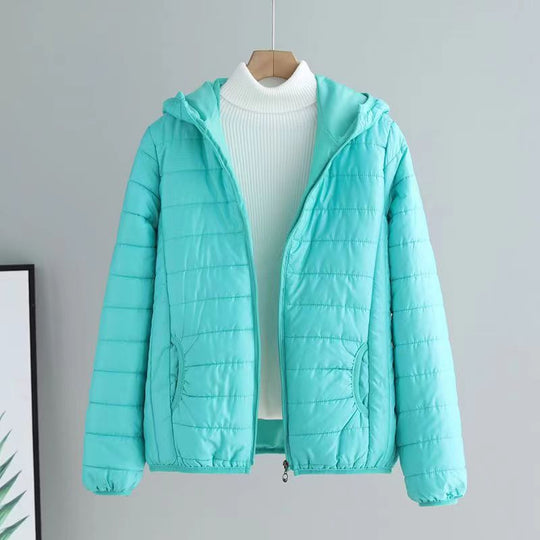 Damen gesteppte Übergangsjacke mit praktischen Taschen und Kapuze R&B